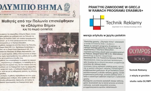 Artykuł o naszych uczniach w greckiej gazecie