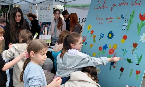 Stoisko szkoły na pikniku ekologicznym